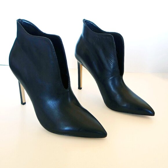 Nine West Shoes - NEW Nine West Tila Dress Booties Black Leather Stiletto Heel  Size 8 M WNTILA